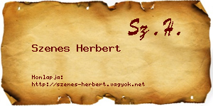 Szenes Herbert névjegykártya
